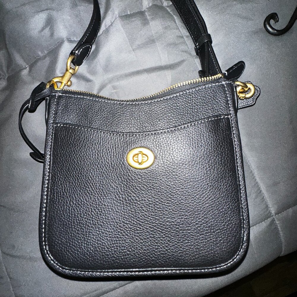 Coach Black Pebbled Leather Crossbody